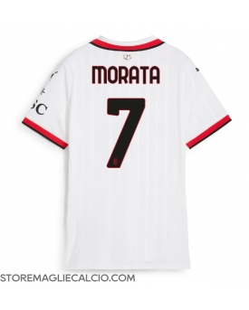 AC Milan Alvaro Morata #7 Maglia Gara Trasferta Repliche 2024-25 Donna Maniche Corte